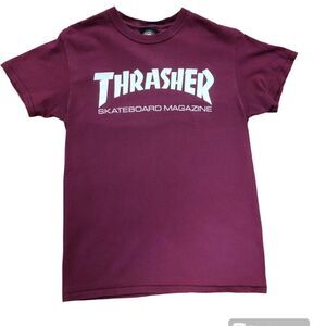 Thrasher Red and White Short Sleeve Tee